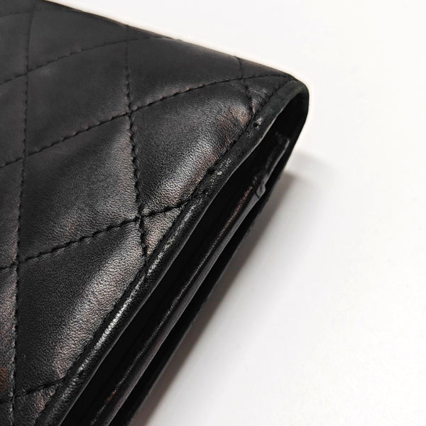 Authenticated pre-owned  CAMBON Quilted Calfskin Black Wallet - Wallet at Looply