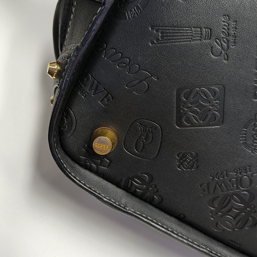 Calfskin Top Handle Bag Black