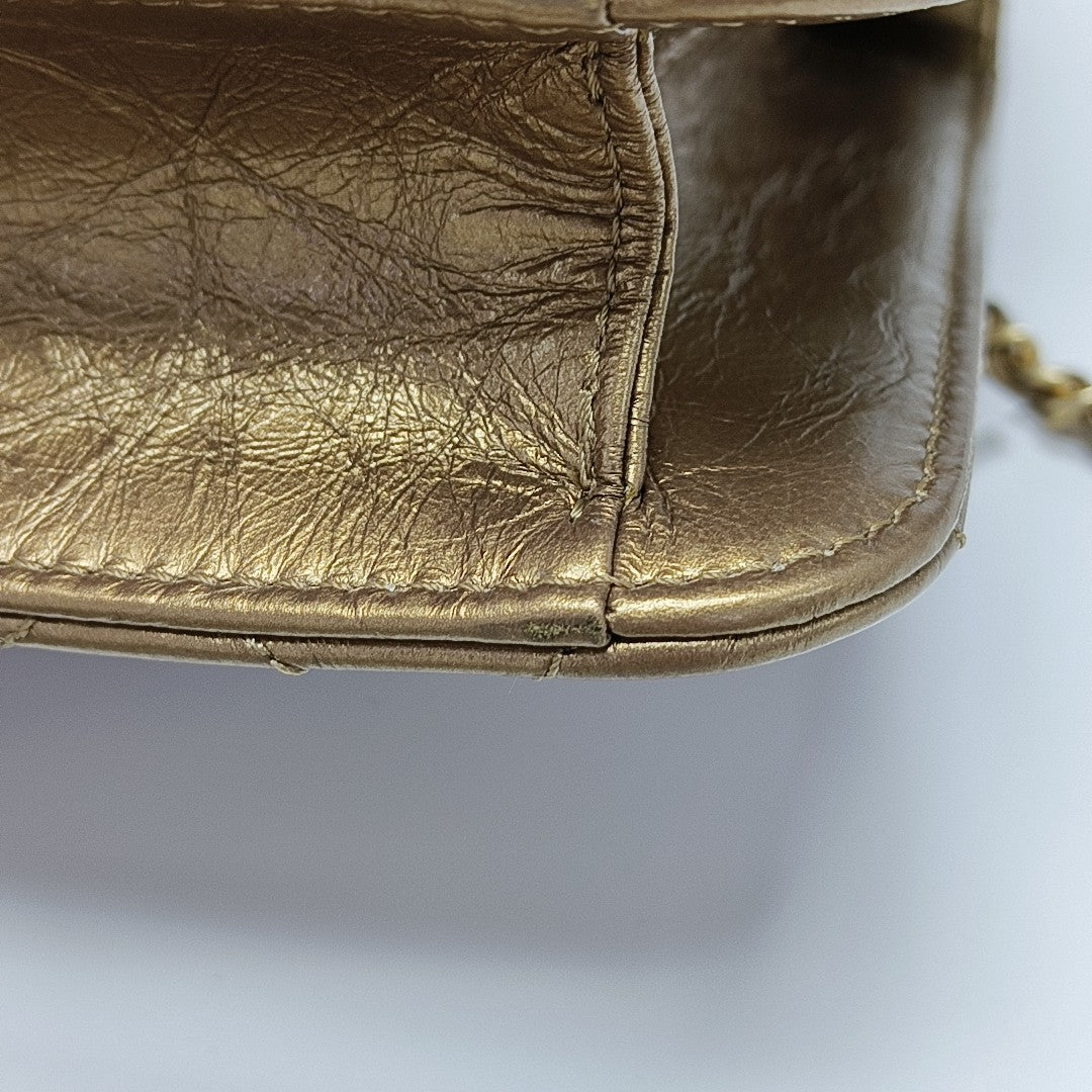 Quilted Calfskin Shoulder Bag Gold