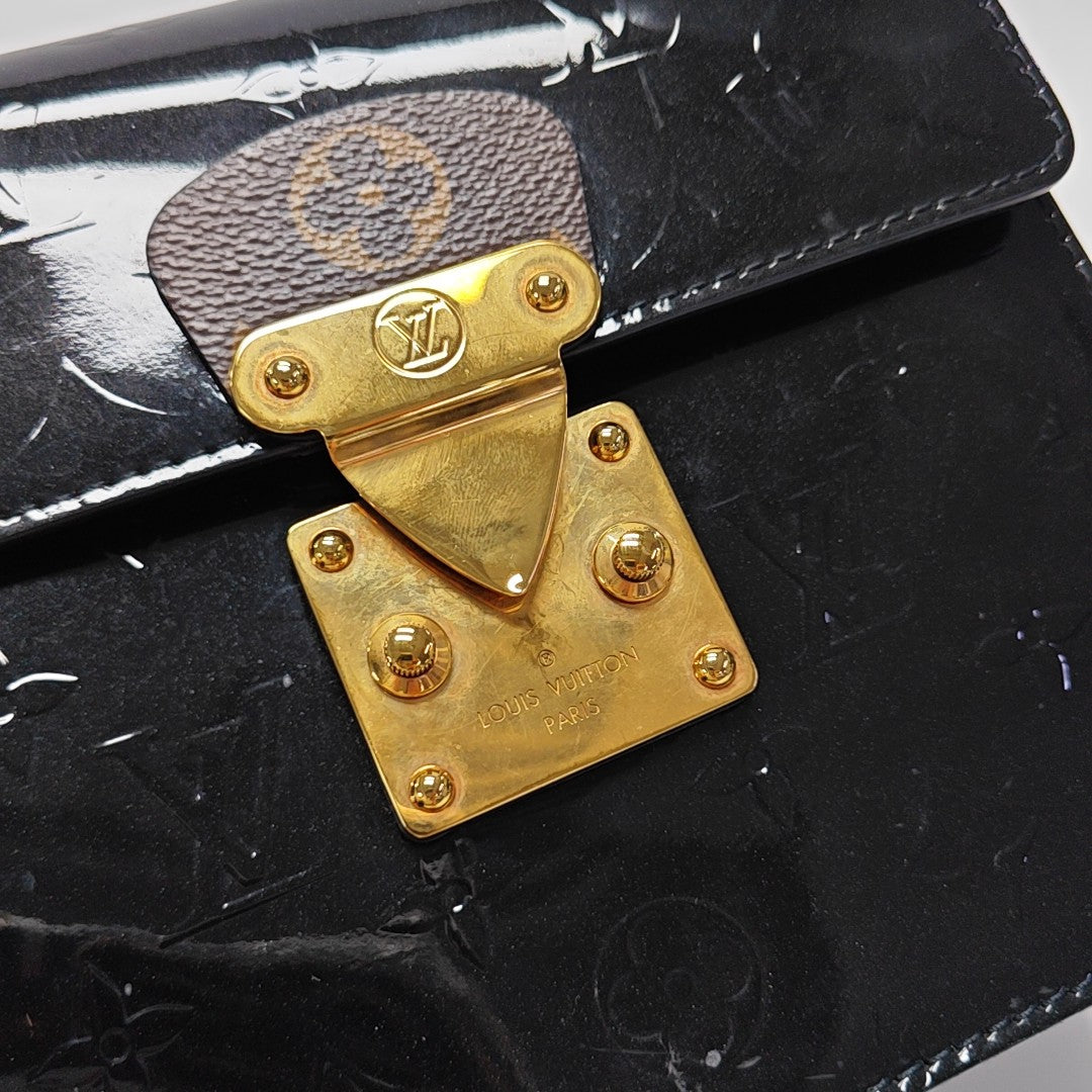 SPRING STREET Monogram Patent Leather Black