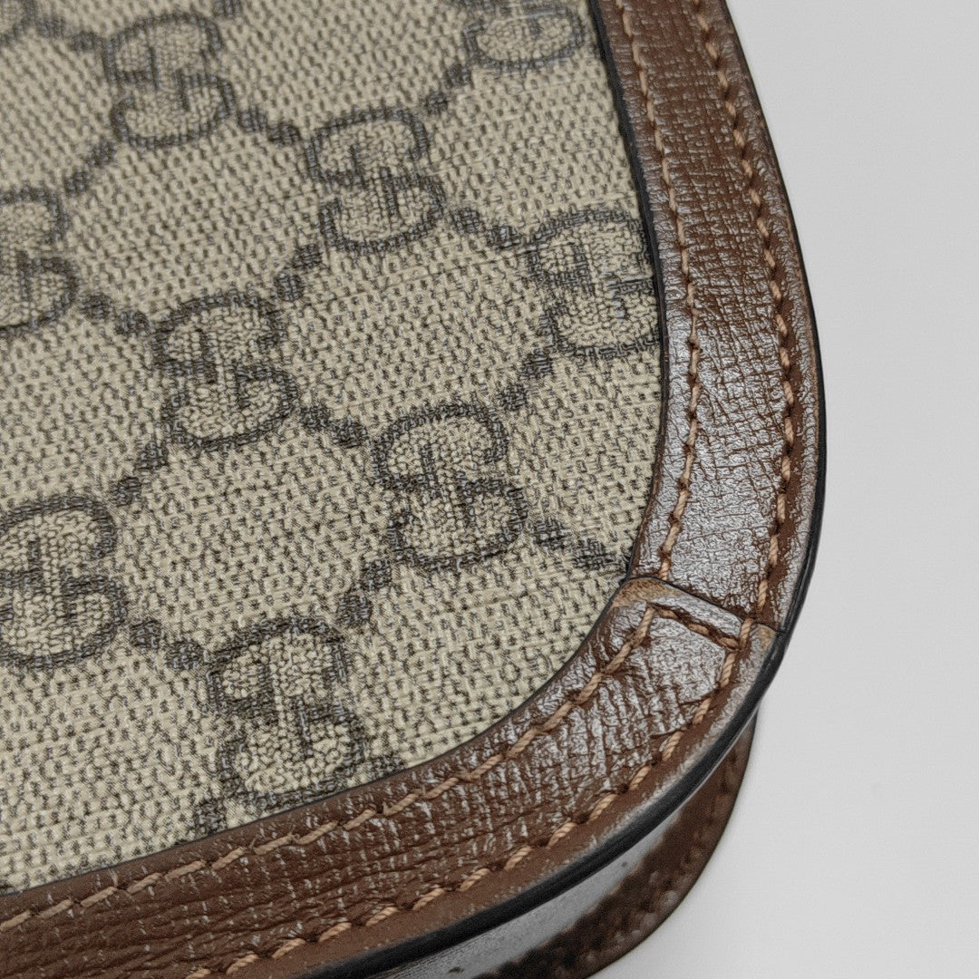 Horsebit 1955 Medium Monogram Coated Canvas Beige