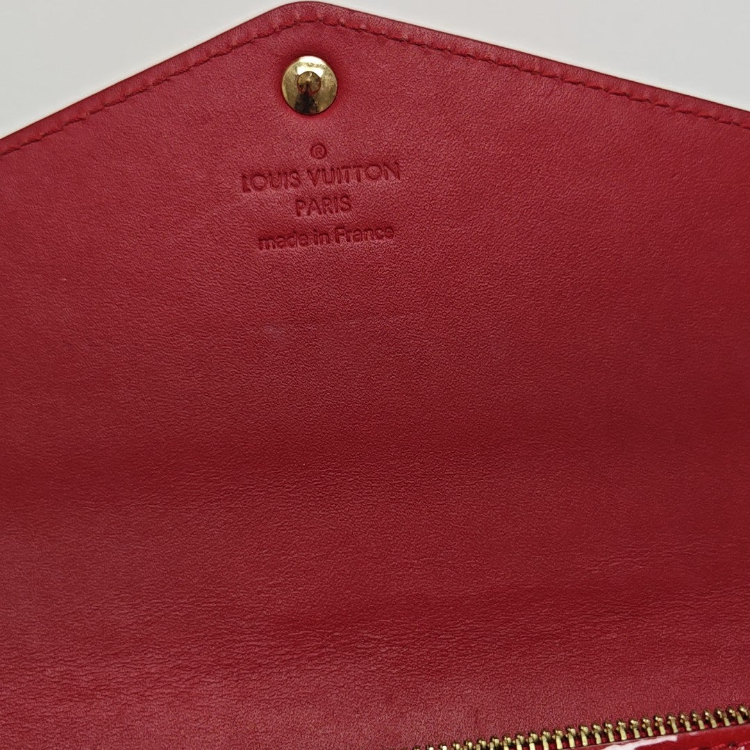SARAH Monogram Patent Leather Red Wallet