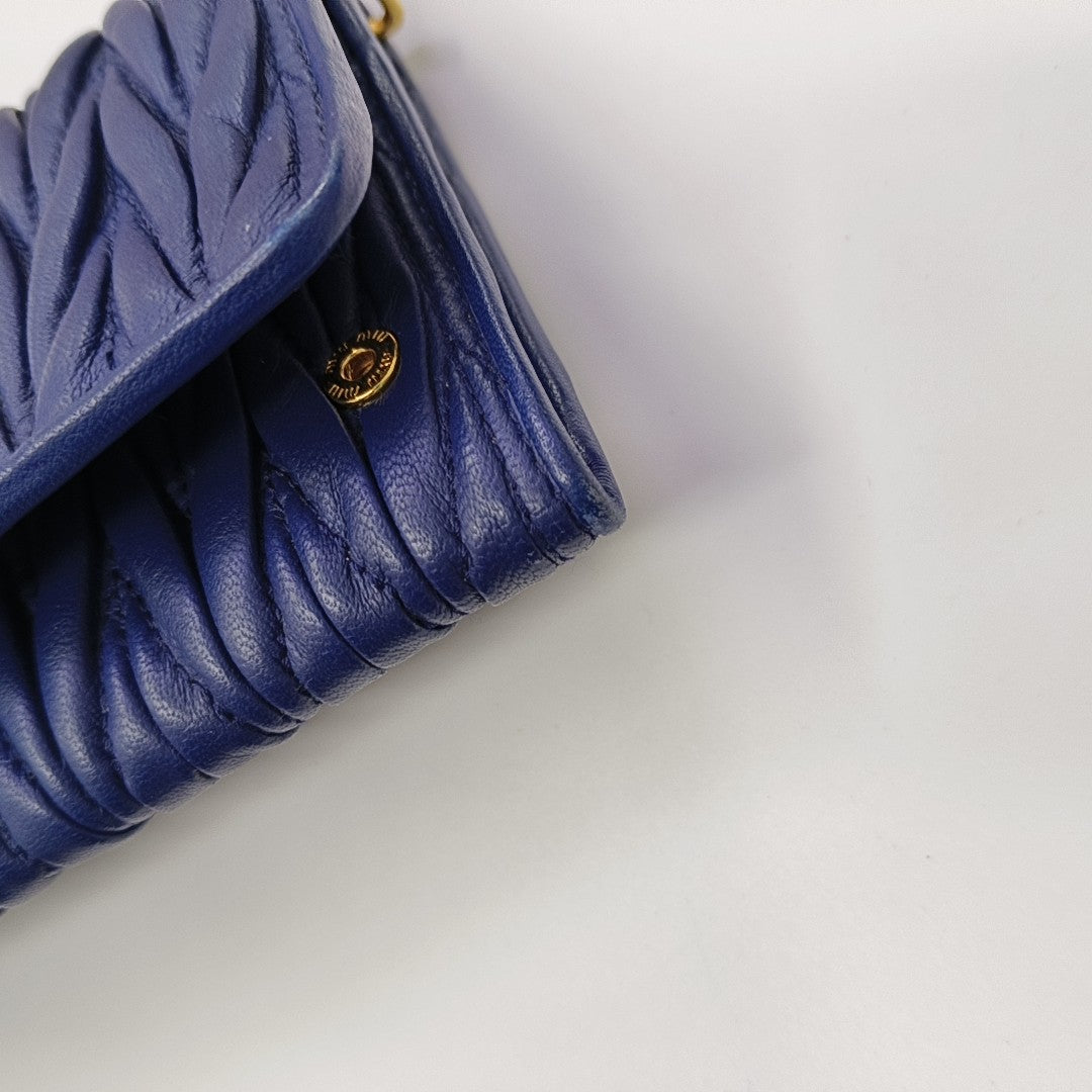 Quilted Lambskin Shoulder Bag Blue