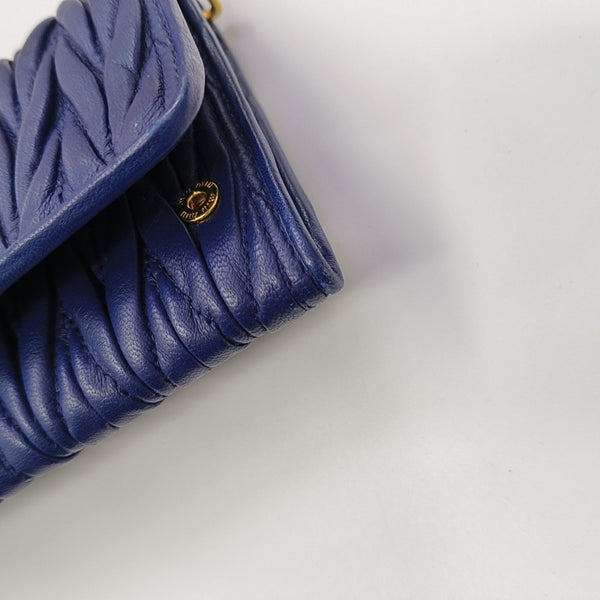 Quilted Lambskin Shoulder Bag Blue
