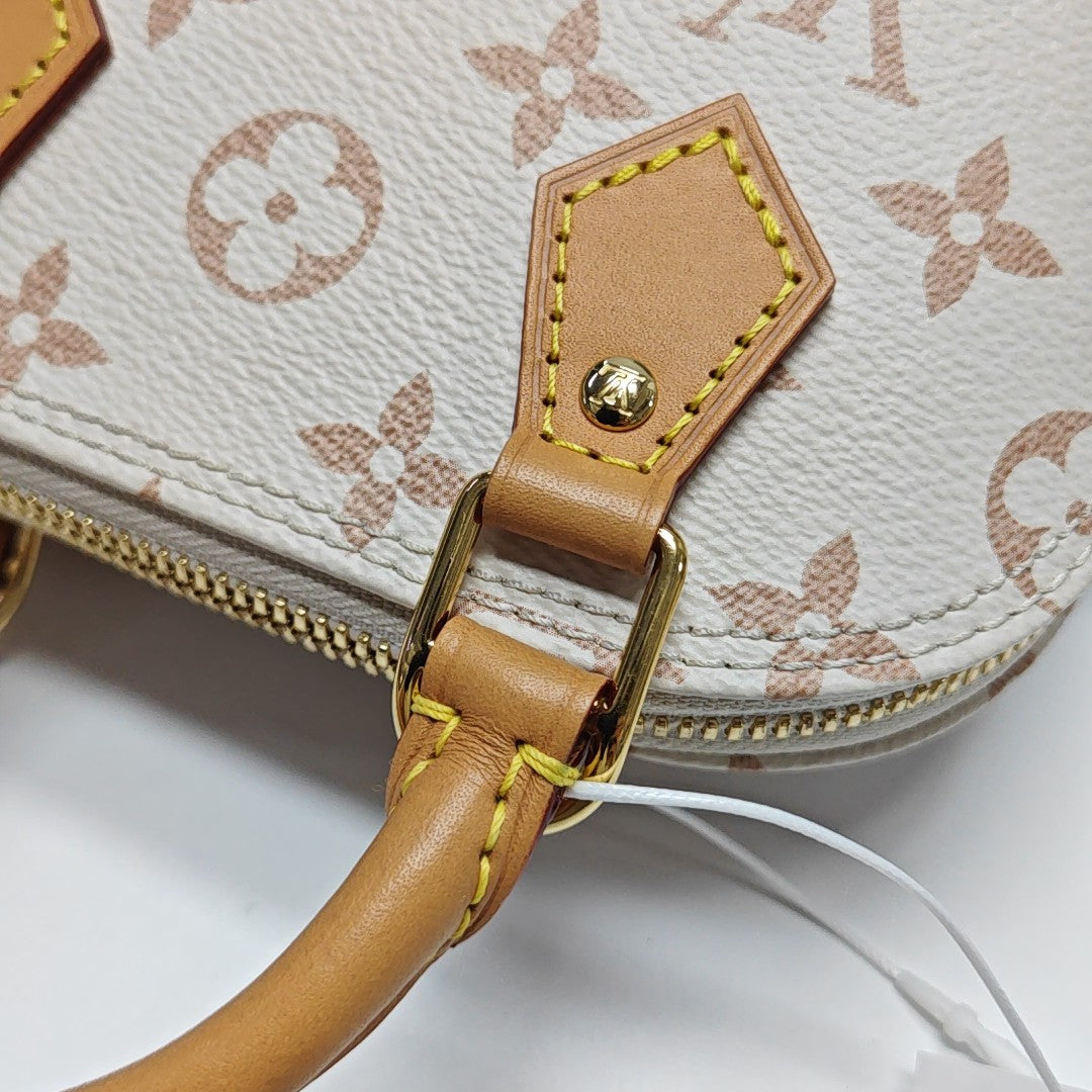 ALMA Super Mini Monogram Coated Canvas Beige