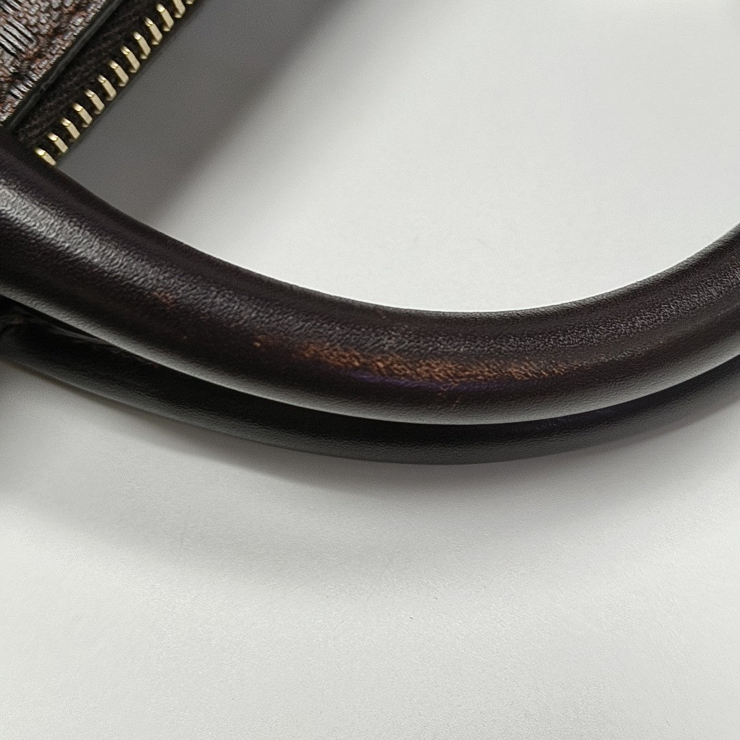 Coated Canvas Shoulder Bag Brown