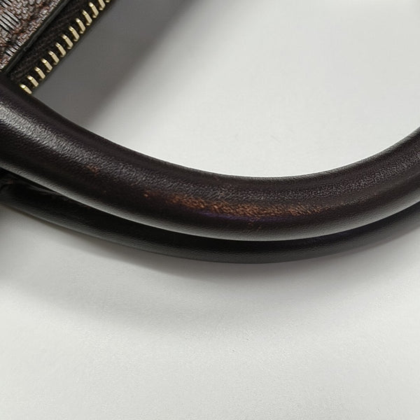 Coated Canvas Shoulder Bag Brown