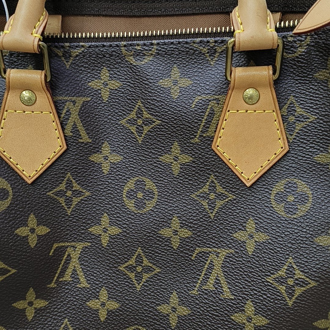 SPEEDY 35 Monogram Coated Canvas Brown