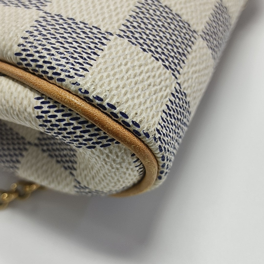 EVA Damier Azur Coated Canvas White