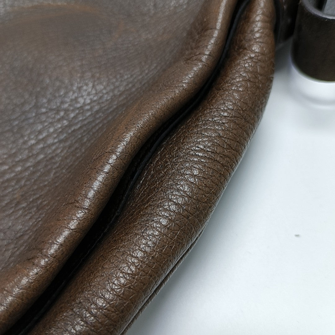 Calfskin Shoulder Bag Brown