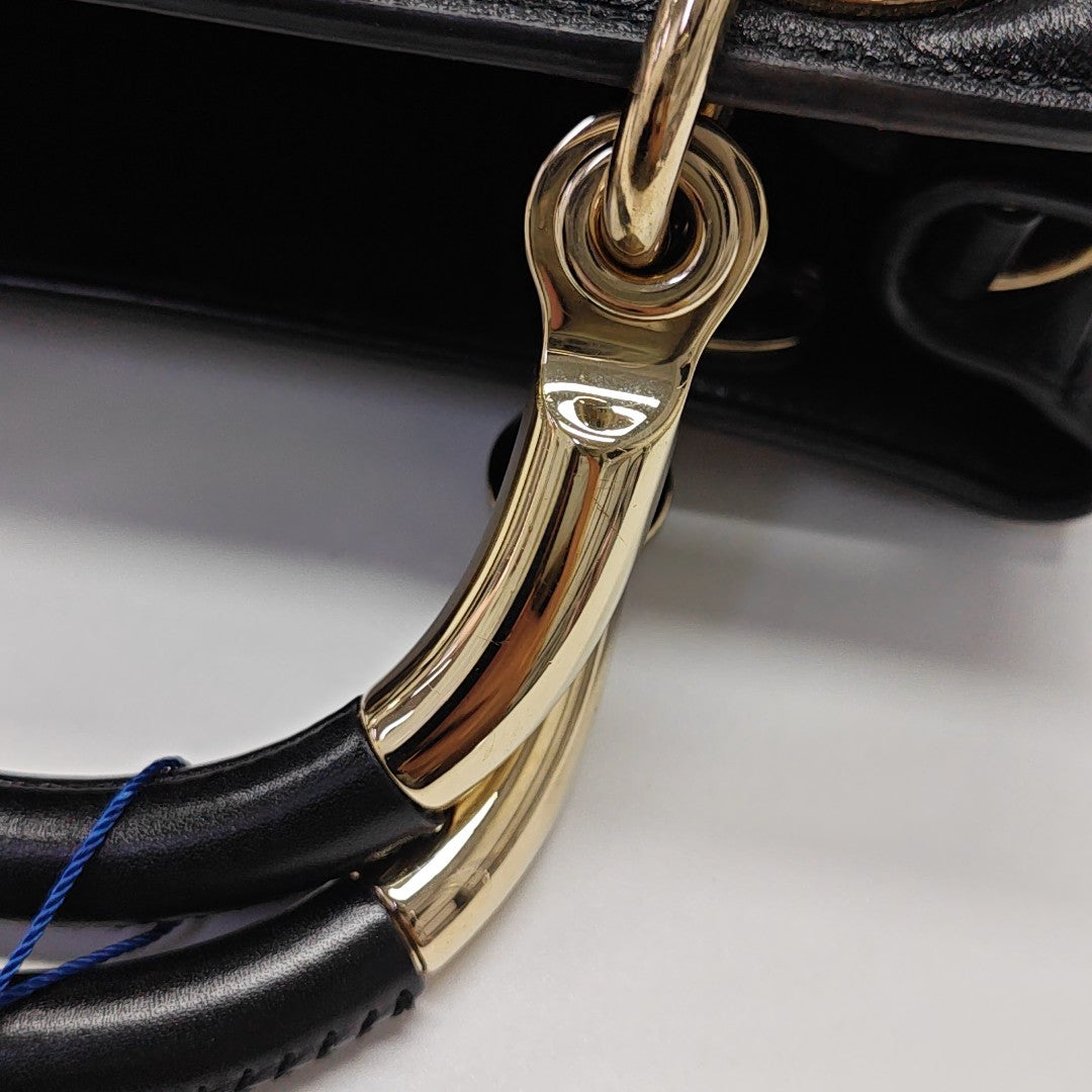 Lady 95.22 Small Cannage Calfskin Black