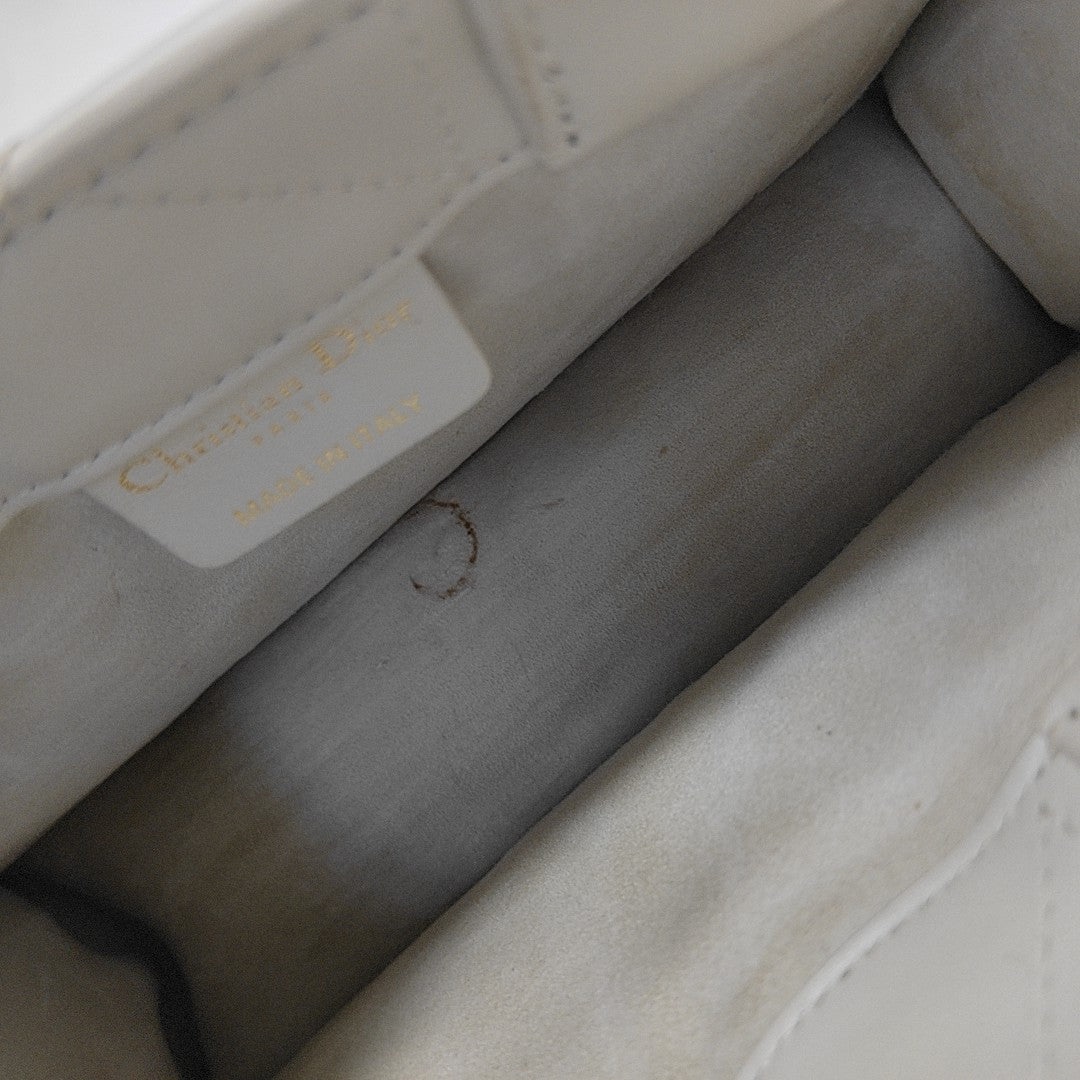Book Tote Mini Cannage Calfskin White
