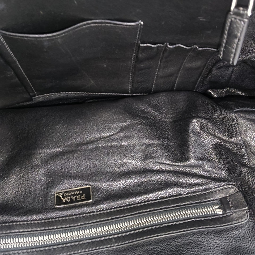 Lambskin Top Handle Bag Black
