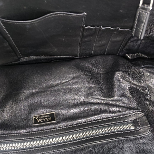 Lambskin Top Handle Bag Black