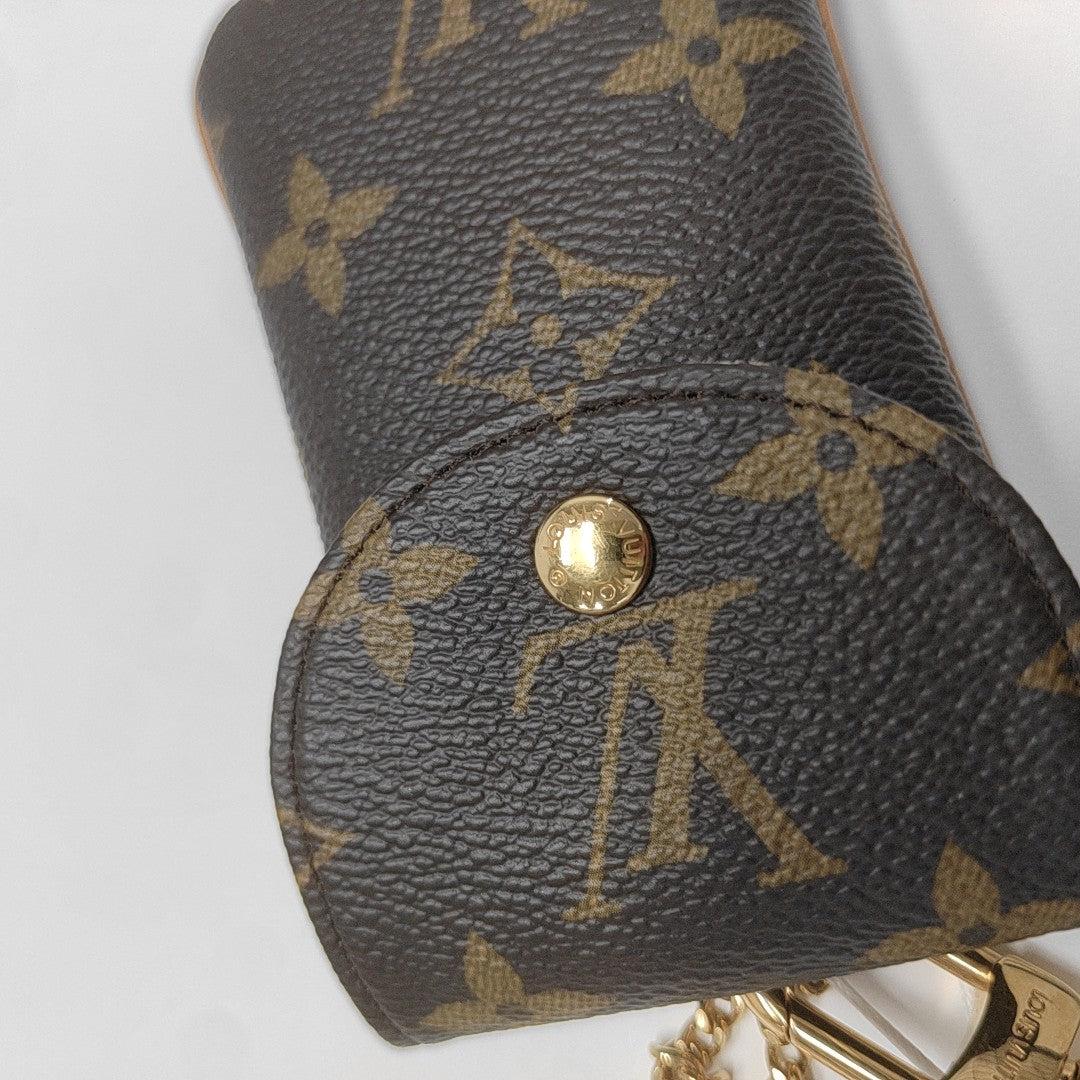 Monogram Coated Canvas Key Pouch MM Brown
