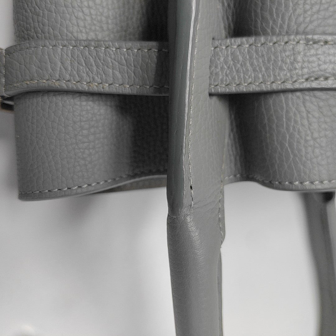 Authenticated pre-owned  BIG BAG Nano Calfskin Gray - Bucket Bag at Looply