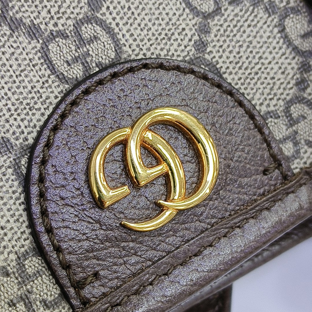 Ophidia Medium Monogram Coated Canvas Beige