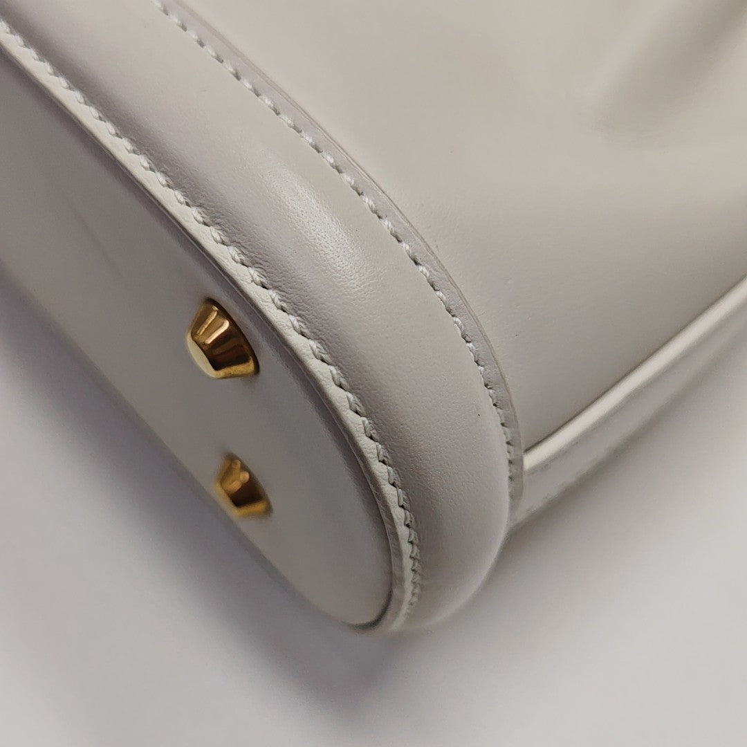 Calfskin Shoulder Bag Small White