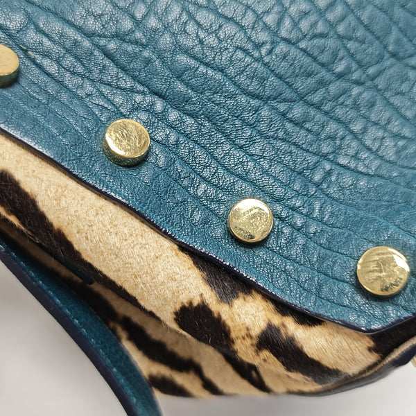 Calfskin Shoulder Bag Blue