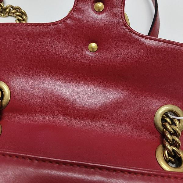 GG Marmont Small Quilted Calfskin Red