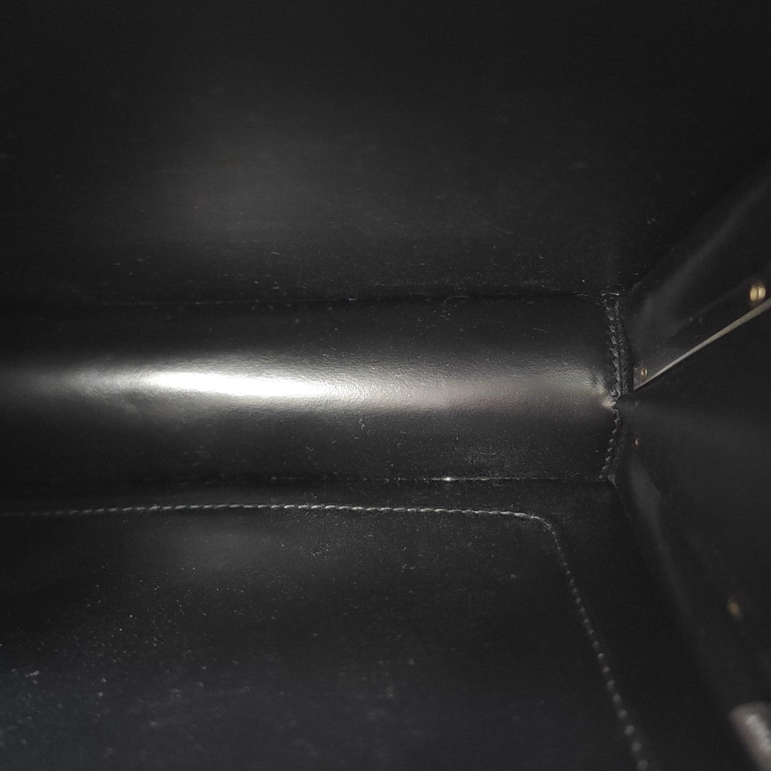 Calfskin Top Handle Bag Black