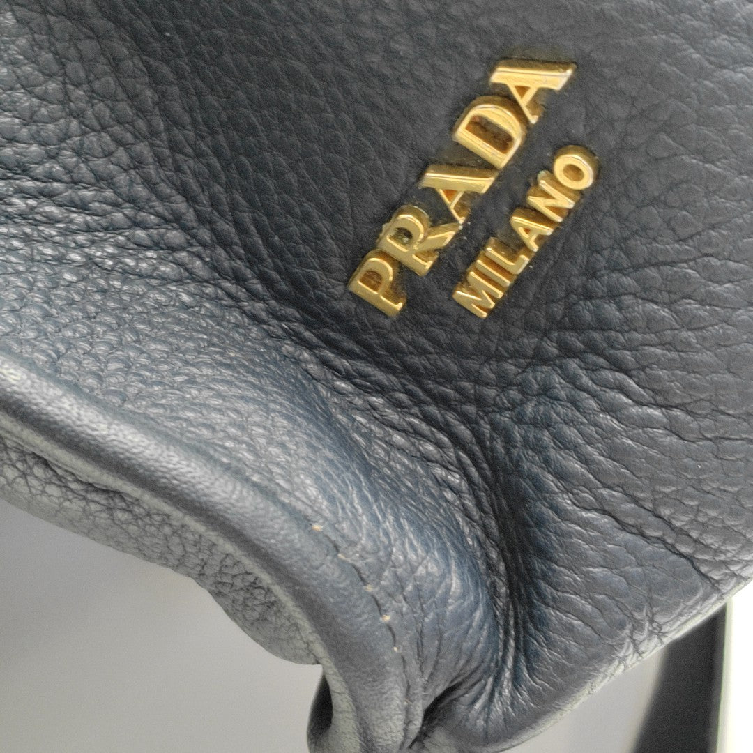 Leather Shoulder Bag Blue