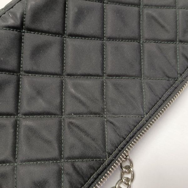Quilted Nylon Shoulder Bag Black