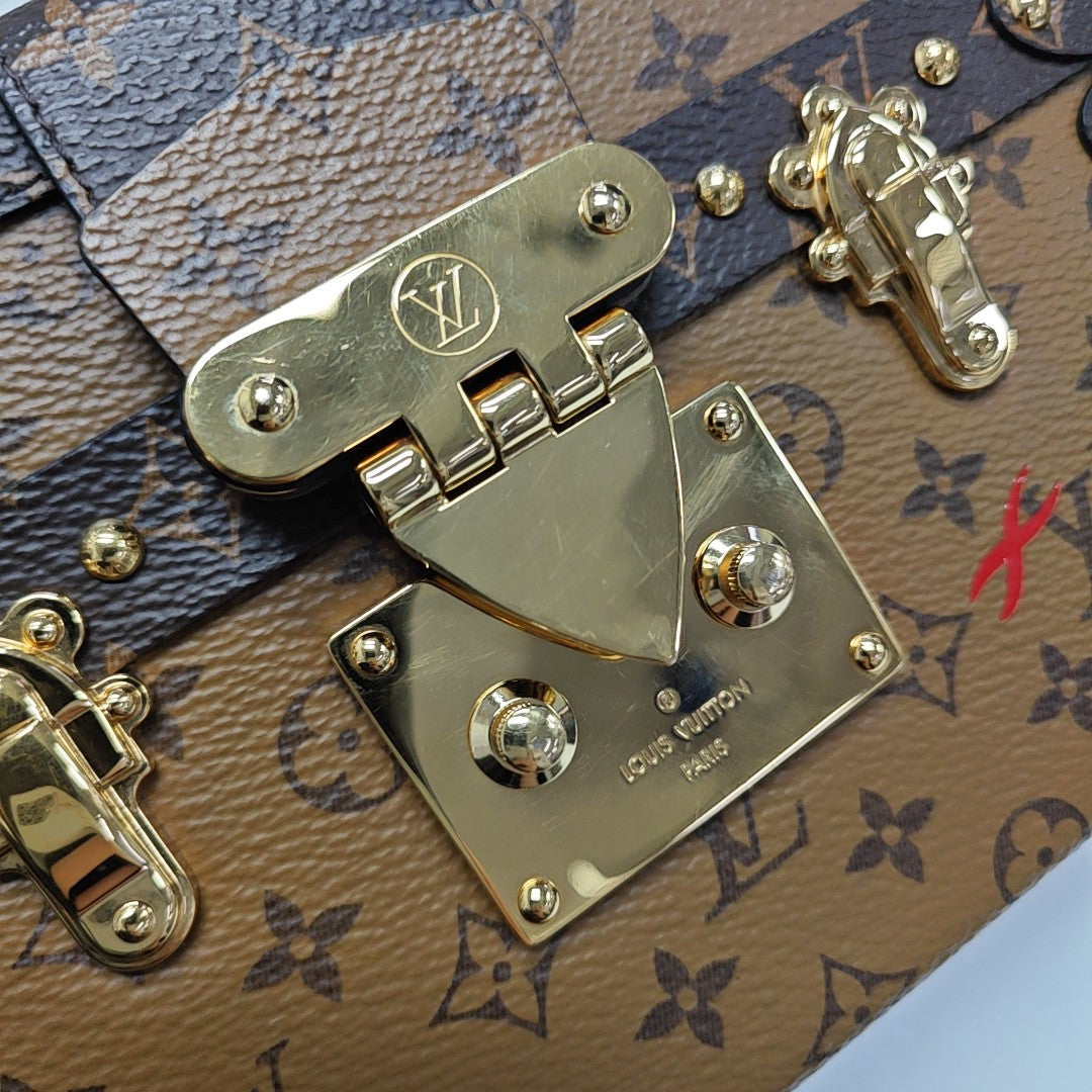 PETITE MALLE Monogram Coated Canvas Brown