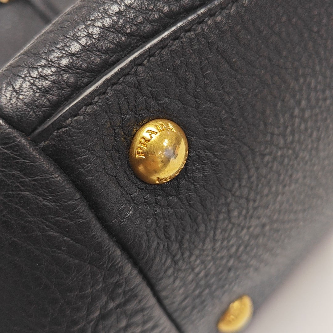 Calfskin Top Handle Bag Black
