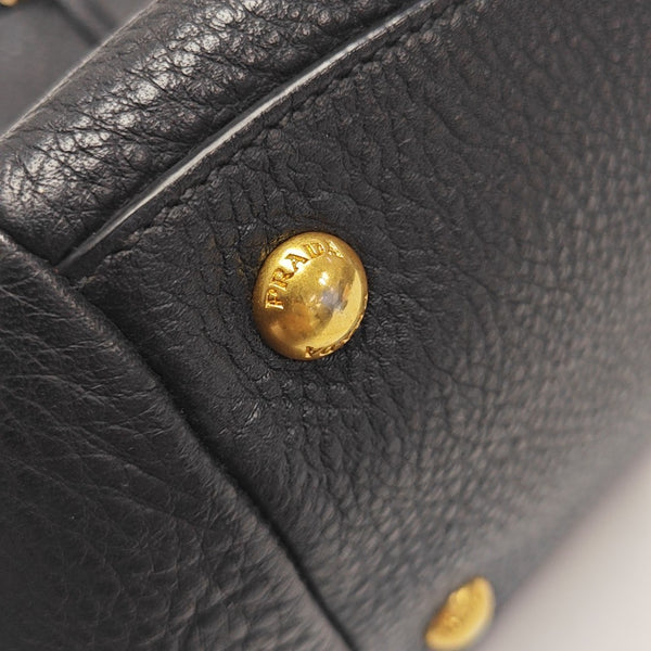 Calfskin Top Handle Bag Black