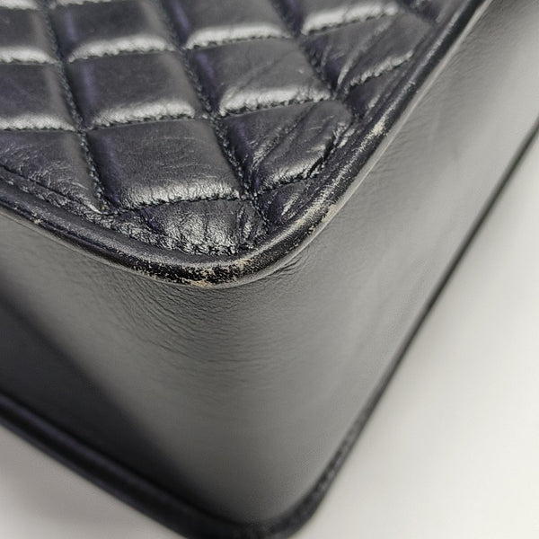 Quilted Calfskin Shoulder Bag Black