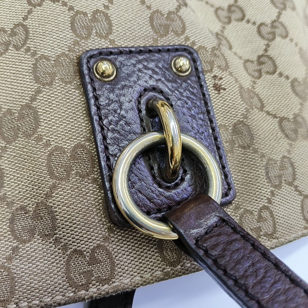 Monogram Canvas Tote Bag Brown