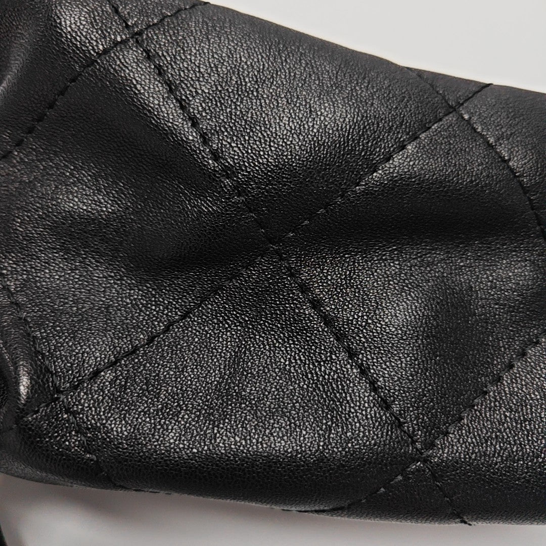 Quilted Lambskin Shoulder Bag Black