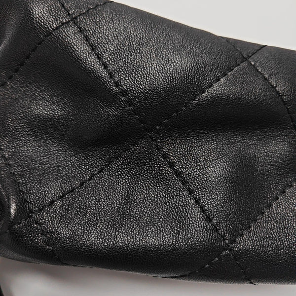 Quilted Lambskin Shoulder Bag Black