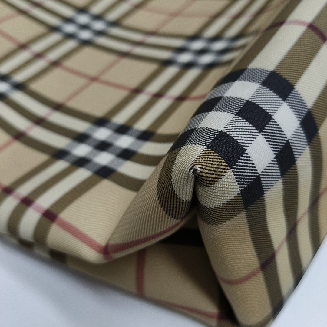 Coated Canvas Top Handle Bag Beige