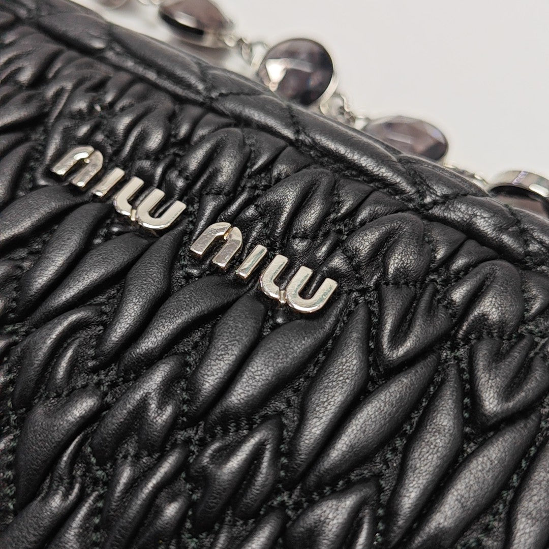 Quilted Lambskin Shoulder Bag Black
