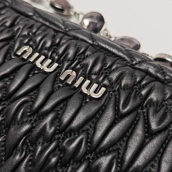 Quilted Lambskin Shoulder Bag Black