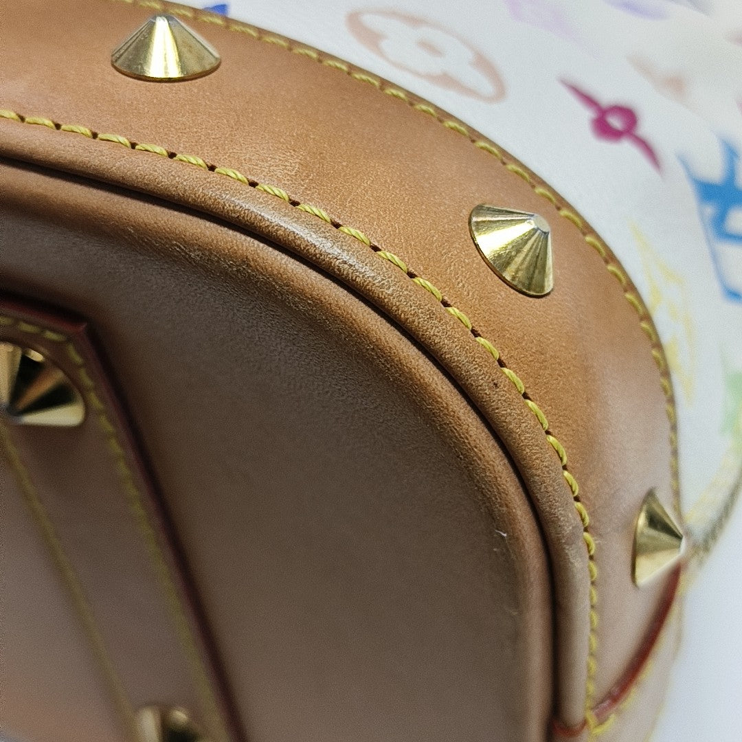 LV × TM Alma Pequeño Monogram Lona Revestida Blanca