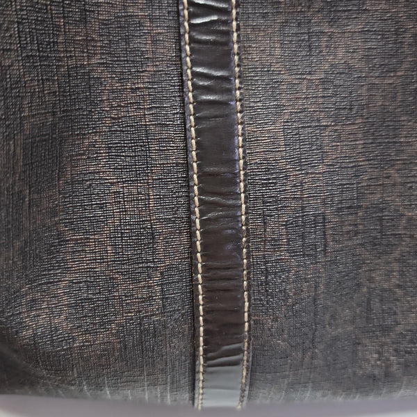 Boston Monogram Coated Canvas Brown