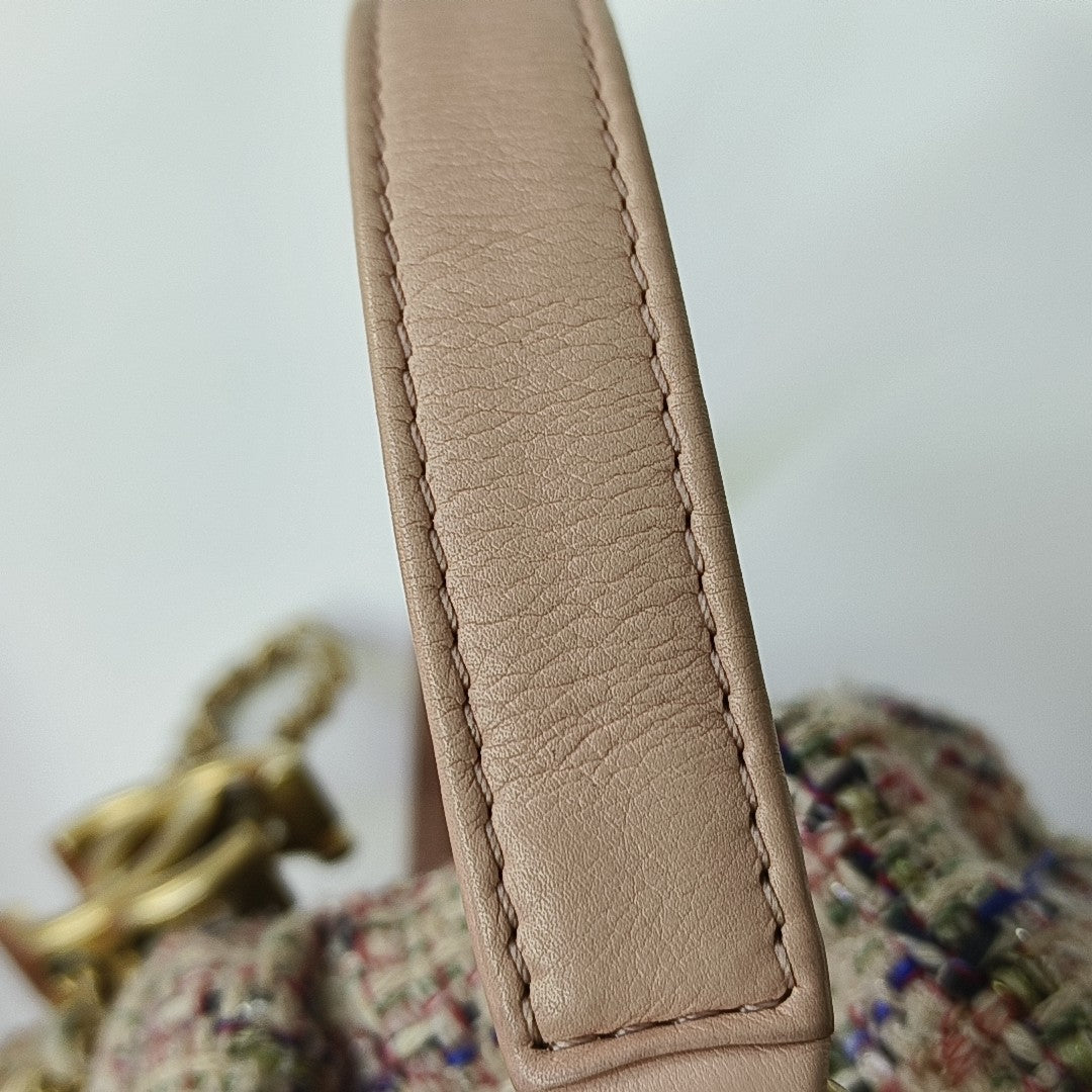 Quilted Calfskin Bucket Bag Pink