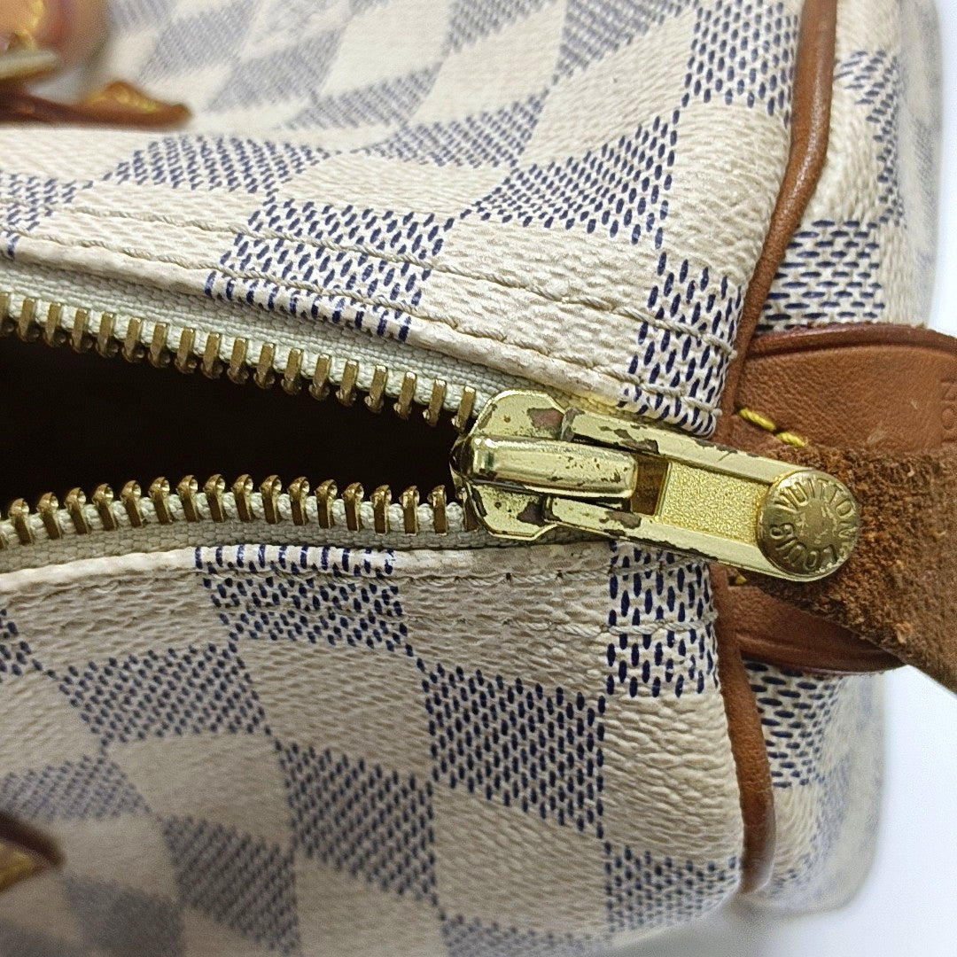 SPEEDY 30 Damier Azur Coated Canvas White
