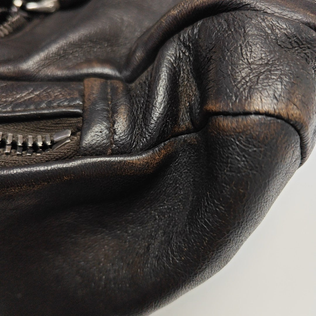 Calfskin Shoulder Bag Brown
