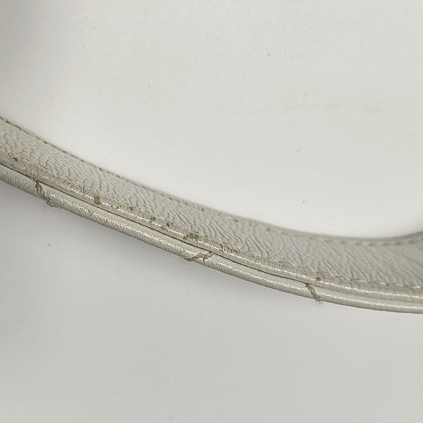 Quilted Grained Calfskin Top Handle Bag White