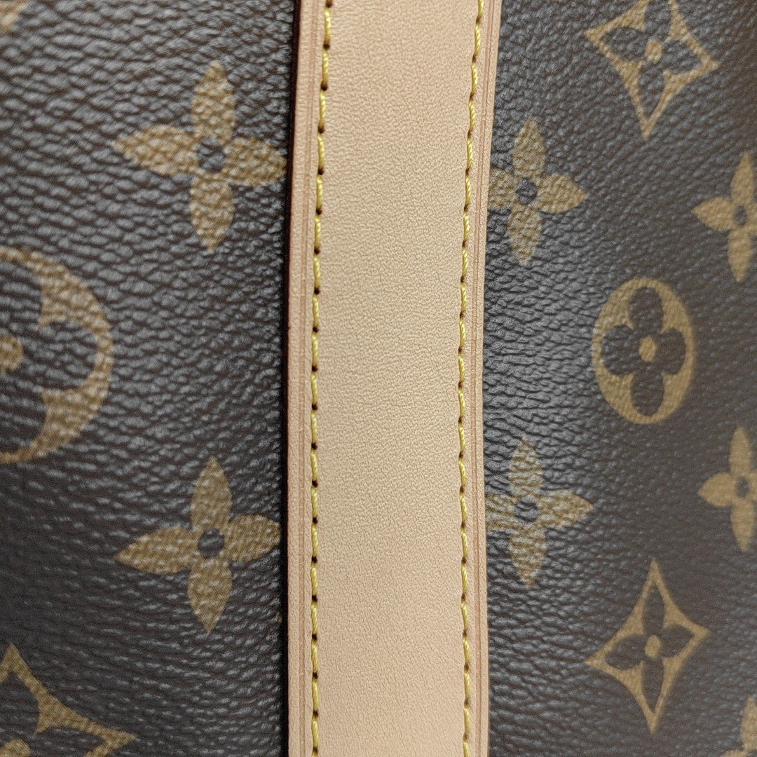 KEEPALL 55 Monogram Coated Canvas Brown