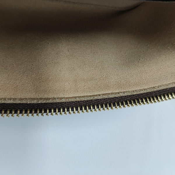 Coated Canvas Shoulder Bag Brown