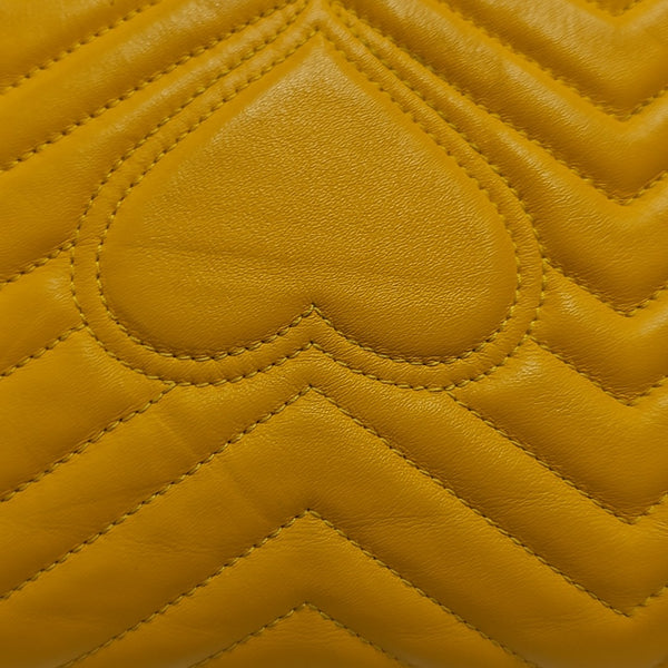 GG Marmont Medium Quilted Calfskin Yellow