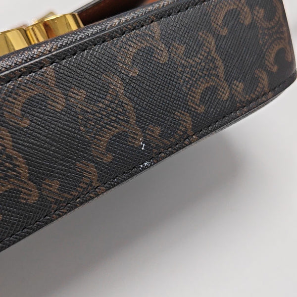 TRIOMPHE Small Coated Canvas Brown