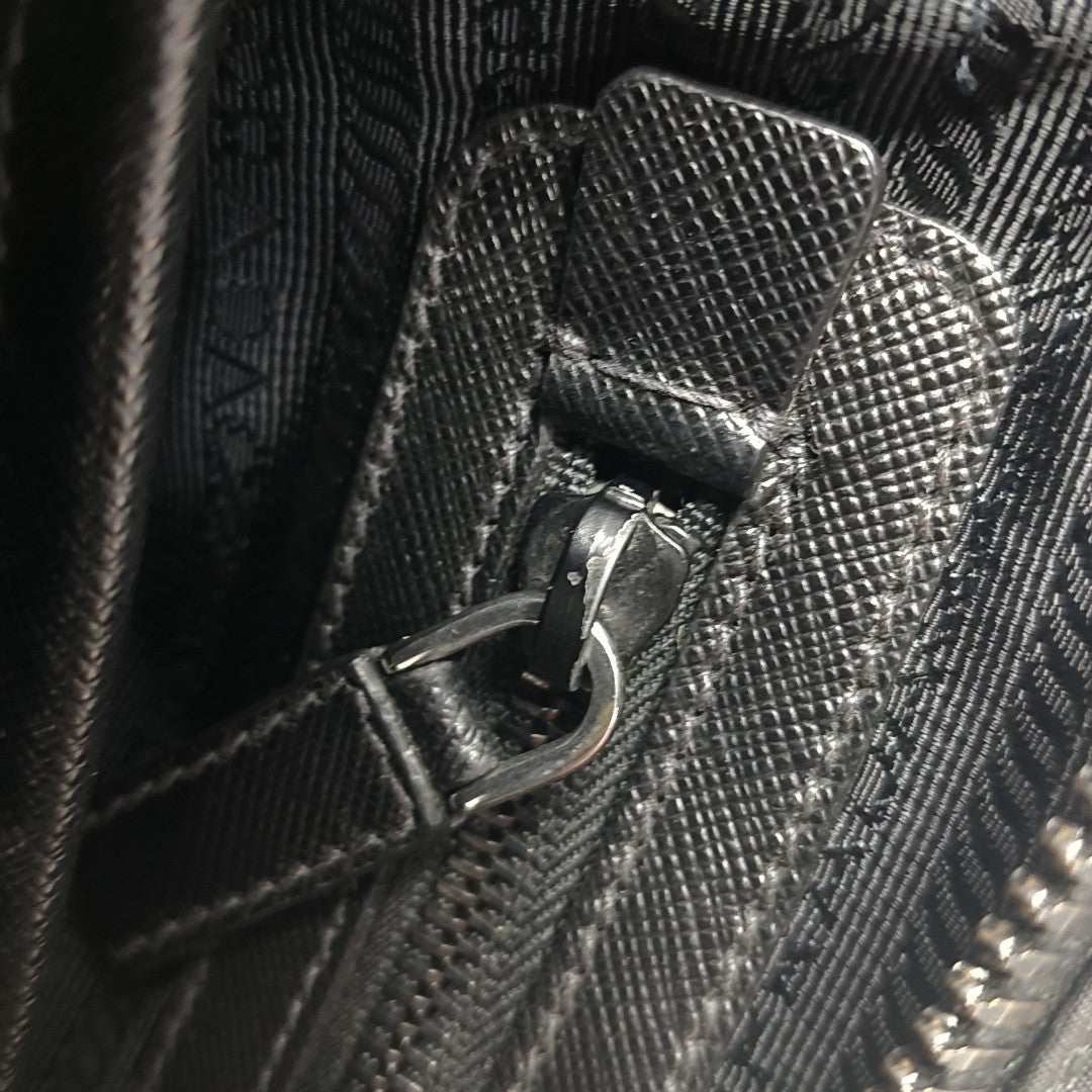 Nylon Top Handle Bag Black