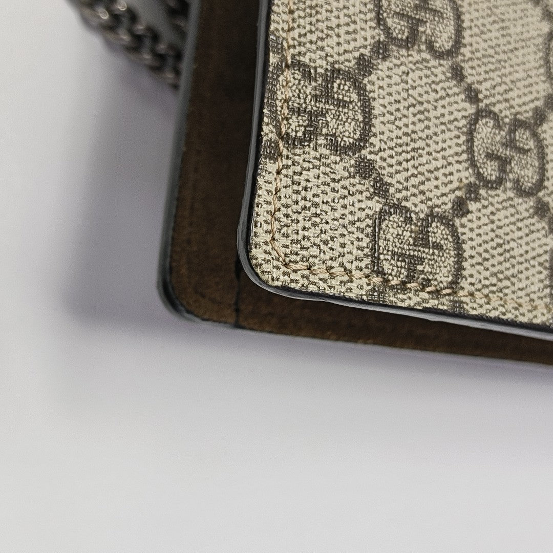 Dionysus Super Mini Monogram Coated Canvas Beige