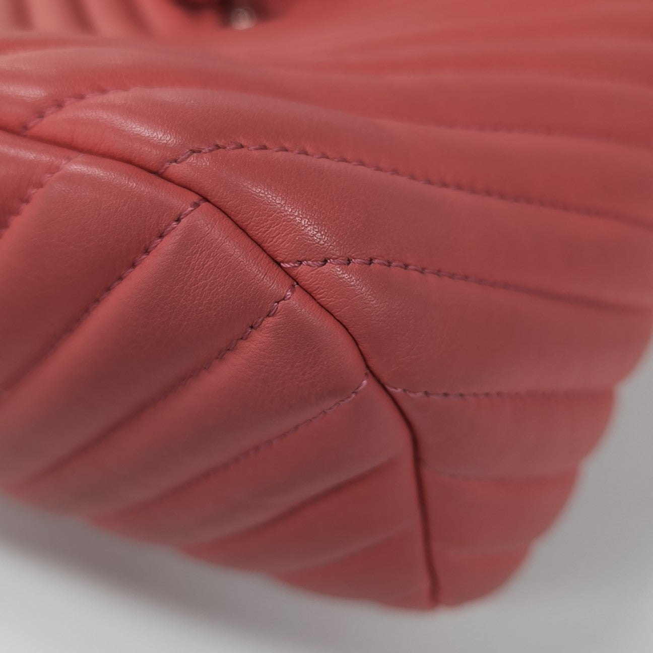 Chevron Calfskin Backpack Pink